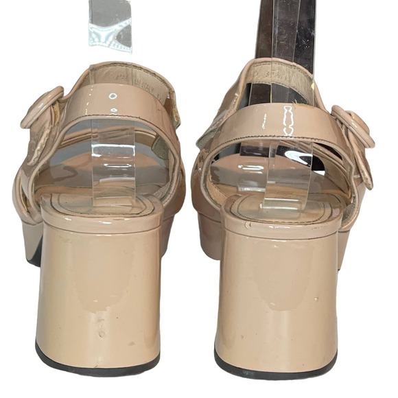 Prada Vernice Patent Leather Crisscross Platform Sandals Size 39.5 Retail $1,170 - Picture 10 of 11